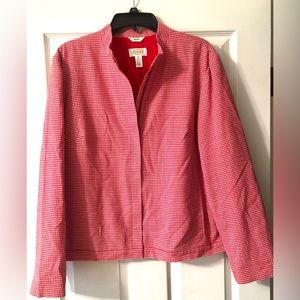 Talbots Stretch Gingham Zippered Jacket